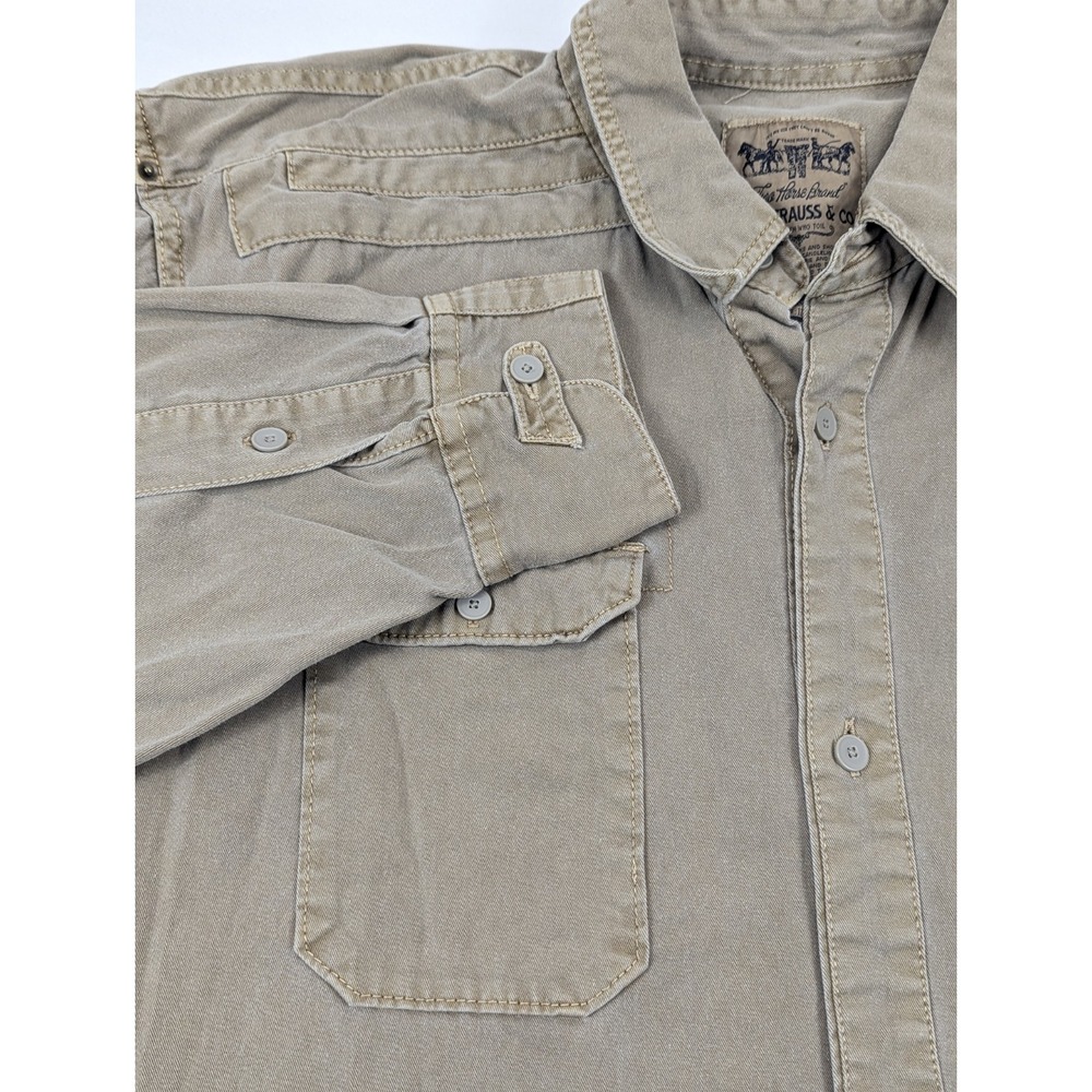 Levis Mens XL Jacket Shirt Barn Chore Shacket Brown Heavy Weight Long Sleeve‎ - Picture 5 of 10